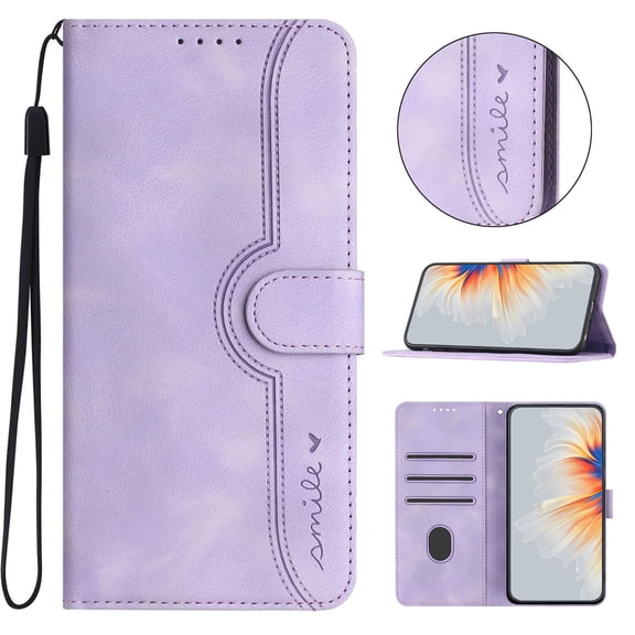 Designed for Google Pixel 8 Pro Case Wallet, Flip Folio Cover with PU Leather Adjustable Stand Credit Card Holders Slots Wrist Strap Magnetic Closure Phone Case for Google Pixel 8 Pro, Purple