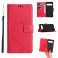 thumbnail image 1 of Designed for Google Pixel 8 Pro Case, Wrist Strap Flip Kickstand PU Leather Wallet Case Cash Card Slots Holder, Protective Shockproof Pattern Women Cover for Google Pixel 8 Pro, Rose, 1 of 7