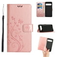 thumbnail image 1 of Designed for Google Pixel 8 Pro Case, Wrist Strap Flip Kickstand PU Leather Wallet Case Cash Card Slots Holder, Protective Shockproof Pattern Women Cover for Google Pixel 8 Pro, Rosegold, 1 of 7