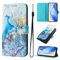thumbnail image 1 of Designed for Google Pixel 8 Pro Premium PU Leather Pattern Flip Wallet Case Cover, Card Slots & Kickstand Wrist Strap Magnetic Closure Protective Phone Case for Google Pixel 8 Pro, Ocean Marble, 1 of 10