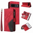 thumbnail image 1 of Designed for Google Pixel 8, Wallet Cases Zipper Leather Card Slot Flip Magnetic Phone Cover Compatible with Google Pixel 8 Wrist Strap Kickstand Stand Purse,Red, 1 of 8
