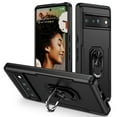 thumbnail image 1 of Designed for Google Pixel 8a Case, Military-Grade Drop Protection, Shockproof Phone Case Cover, Magnetic Car Mount Ring Kickstand Bumper Hard Case for Google Pixel 8a, Black, 1 of 10