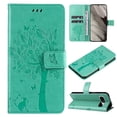 thumbnail image 1 of Designed for Google Pixel 8a Case Wallet for Women, Flip Folio Cover with Embossed PU Leather Kickstand Credit Card Holder Magnetic Wrist Strap Protective Case for Google Pixel 8a, Green, 1 of 9