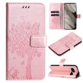 thumbnail image 1 of Designed for Google Pixel 8a Case Wallet for Women, Flip Folio Cover with Embossed PU Leather Kickstand Credit Card Holder Magnetic Wrist Strap Protective Case for Google Pixel 8a, Rosegold, 1 of 9