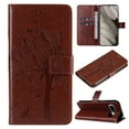 thumbnail image 1 of Designed for Google Pixel 8a Case Wallet for Women, Flip Folio Cover with Embossed PU Leather Kickstand Credit Card Holder Magnetic Wrist Strap Protective Case for Google Pixel 8a, Brown, 1 of 9