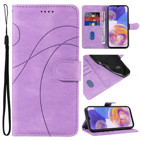Designed for Google Pixel 8a Case Wallet for Women, Flip Folio Cover with PU Leather Kickstand Credit Card Holder Slots Magnetic Wrist Strap Protective Phone Case for Google Pixel 8a, Purple