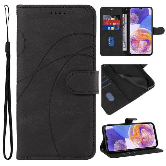 Designed for Google Pixel 8a Case Wallet for Women, Flip Folio Cover with PU Leather Kickstand Credit Card Holder Slots Magnetic Wrist Strap Protective Phone Case for Google Pixel 8a, Black