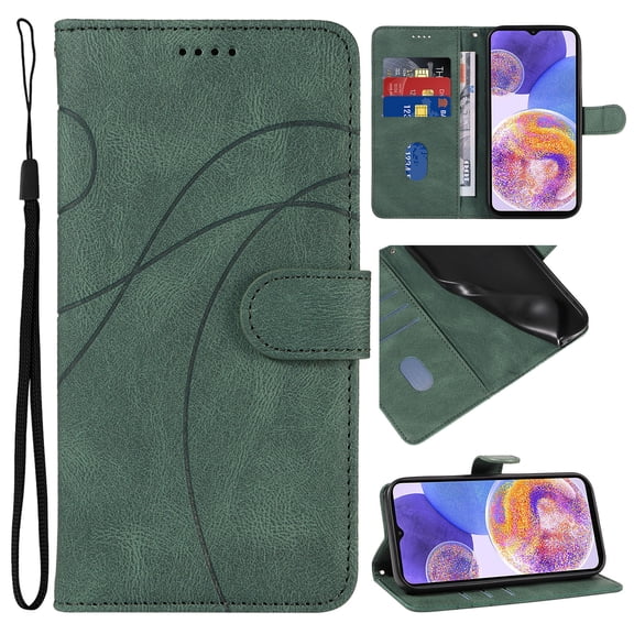 Designed for Google Pixel 8a Case Wallet for Women, Flip Folio Cover with PU Leather Kickstand Credit Card Holder Slots Magnetic Wrist Strap Protective Phone Case for Google Pixel 8a, Green