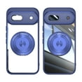 thumbnail image 1 of Designed for Google Pixel 8a Crystal Clear Back Case, Luxury Case with Lens Protector Drop Protective Magnetic Rotating Ring Kickstand Shockproof Thin Fit Phone Case Cover, Blue, 1 of 7