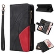 thumbnail image 1 of Designed for Google Pixel 8a, Wallet Cases Zipper Leather Card Slot Flip Magnetic Phone Cover Compatible with Google Pixel 8a Wrist Strap Kickstand Stand Purse, Black, 1 of 9