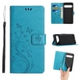 thumbnail image 1 of Designed for Google Pixel 9 / 9 Pro Case, Wrist Strap Flip Kickstand PU Leather Wallet Case Cash Card Slots Holder, Protective Shockproof Pattern Women Cover for Google Pixel 9 / 9 Pro, Blue, 1 of 7