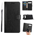 thumbnail image 1 of Designed for Google Pixel 9 / 9 Pro Case, Wrist Strap Flip Kickstand PU Leather Wallet Case Cash Card Slots Holder, Protective Shockproof Pattern Women Cover for Google Pixel 9 / 9 Pro, Black, 1 of 7