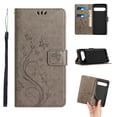 thumbnail image 1 of Designed for Google Pixel 9 / 9 Pro Case, Wrist Strap Flip Kickstand PU Leather Wallet Case Cash Card Slots Holder, Protective Shockproof Pattern Women Cover for Google Pixel 9 / 9 Pro, Gray, 1 of 7