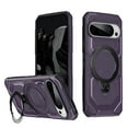 thumbnail image 1 of Designed For Google Pixel 9 / 9 Pro Phone Case,With 360° Spin Magnetic Stand Ring Kickstand,Fit for Mag-Safe,Military Grade Shockproof Heavy Duty Dropproof Tough Rugged Phone Case,Purple, 1 of 6