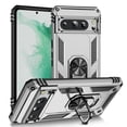 thumbnail image 1 of Designed for Google Pixel 9 / 9 Pro Case, Military Grade Protective Phone Case Cover with Enhanced Metal Ring Kickstand [Support Magnet Car Mount] Compatible with Google Pixel 9 / 9 Pro, Silver, 1 of 6