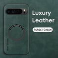 thumbnail image 1 of Designed for Google Pixel 9 Pro XL Magnetic Case, [Compatible with Magsafe] Military Shockproof Protective PU Leather Matte Back Anti-Scratch Phone Case for Google Pixel 9 Pro XL,Green, 1 of 10
