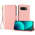 thumbnail image 1 of Designed For Google Pixel 9A Wallet Phone Case,Flip Folding Kickstand,Stylish Litchi PU Leather Design,With Card Slots,Wrist Strap,Shockproof Drop Proof Rugged Phone Case Cover,Pink, 1 of 5