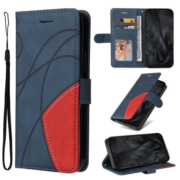 Designed for Google Pixel 9a PU Leather Case Wallet, Men Women Flip Folio Cover with Kickstand Credit Card Holders Slots Wrist Strap Magnetic Slim Phone Case for Google Pixel 9a, Blue