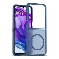 Designed for Magnetic Motorola Razr  2024 Case,[Compatible with MagSafe] [Military Grade Drop Protection] Hybrid Slim Translucent Matte Shockproof with Anti-Fingerprint Phone Case,Blue