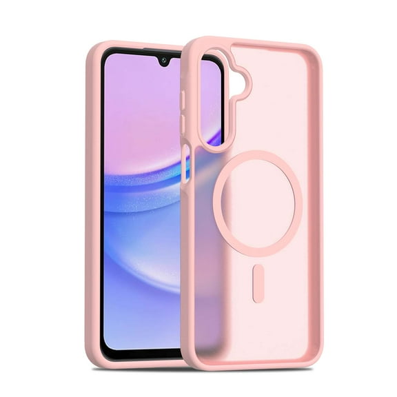 Designed for Magnetic Samsung Galaxy A16 5G Case,[Compatible with MagSafe] [Military Grade Drop Protection] Hybrid Slim Translucent Matte Shockproof with Anti-Fingerprint Phone Case,Pink