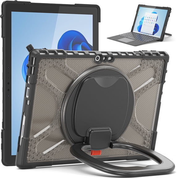 Designed for Microsoft Surface Pro 7 Plus, Pro 7, Pro 6, Pro 5th Gen (2017) (LTE), Pro 4 Rugged Military Drop Tested Case, Multi-Angle Kickstand Holder Hybrid Double Protection Portable (Darkbrown)