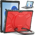 thumbnail image 1 of Designed for Microsoft Surface Pro 7 Plus, Pro 7, Pro 6, Pro 5th Gen (2017) (LTE), Pro 4 Rugged Military Drop Tested Case, Multi-Angle Kickstand Holder Hybrid Double Protection Portable Cover (Red), 1 of 9