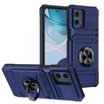 thumbnail image 1 of Designed for Moto G 5G (2023) Card Holder Case with 360°Rotatable Ring Holder Kickstand,2-Layer Heavy Duty Shockproof Rugged Hybrid Hard PC Soft Rubber Case For Motorola Moto G 5G (2023),Blue, 1 of 7
