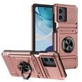 thumbnail image 1 of Designed for Moto G 5G (2023) Case Hidden with Card Holder & 360 Ring Stand/Kickstand, Hard PC + Soft TPU [Drop Protection] Heavy Duty Rugged Protective Cover For Motorola Moto G 5G (2023), Rosegold, 1 of 7