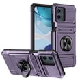 thumbnail image 1 of Designed for Moto G 5G (2023) Case Hidden with Card Holder & 360 Ring Stand/Kickstand, Hard PC + Soft TPU [Drop Protection] Heavy Duty Rugged Protective Cover For Motorola Moto G 5G (2023), Violet, 1 of 7