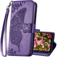 thumbnail image 1 of Designed for Moto G 5G 2023 Case Wallet,Women Flip Cover with Butterfly Emboss PU Leather Stand Credit Card Holders Slots Wrist Strap Protective Phone Case for Motorola Moto G 5G 2023 (Purple), 1 of 14