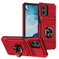 thumbnail image 1 of Designed for Moto G Stylus 5G (2025) Case Hidden with Card Holder & 360 Ring Stand/Kickstand, Hard PC + Soft TPU [Drop Protection] Heavy Duty Rugged Protective Cover For Moto G Stylus 5G (2025), Red, 1 of 7