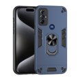 thumbnail image 1 of Designed for Motorola G Play 2023 Case, Military Grade Protective Phone Case Rugged Hard PC + Soft TPU Cover with Enhanced Metal Ring Kickstand [Support Magnet Mount], Navyblue, 1 of 7