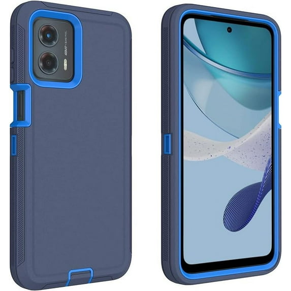 Designed for Motorola G Play 2024 Heavy Duty Case, Triple Layer Protection Shockproof Dropproof Dustproof Anti-Scratch Phone Case Cover for Motorola G Play 2024,Blue