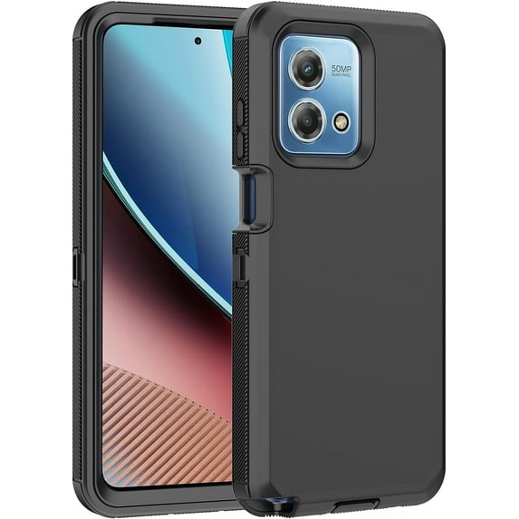 Designed for Motorola G Stylus 2023 5G Heavy Duty Case, Triple Layer Protection Shockproof Dropproof Dustproof Anti-Scratch Phone Case Cover for Motorola G Stylus 2023 5G,Black