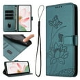 thumbnail image 1 of Designed for Motorola Moto G 5G 2024 Floral Embossed Flip Wallet Case PU Leather with Card Slots+Cash Slot, Fashion Shock-Absorbent Kickstand Wrist Strap Protective Women Girls Phone Cover,Darkgreen, 1 of 6