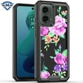 thumbnail image 1 of Designed for Motorola Moto G 5G 2024 Modern Design Pattern Fused Hybrid Hard PC + TPU Rubber Shockproof Drop Protection Impact Phone Case Cover [Tropical Roses Floral], 1 of 8