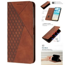 Designed for Motorola Moto G 5G 2025 Case Slim Wallet, for Men Women Flip Folio Cover with Embossed PU Leather Kickstand Credit Card Holders Slots Phone Cover for Motorola Moto G 5G 2025, Brown