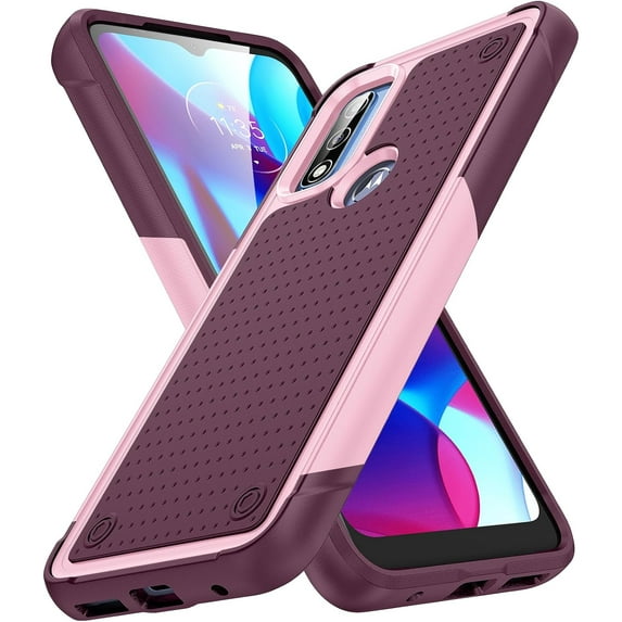 Designed for Motorola Moto G Play 2023 Case G Power 2022 Case Gift Militay Grade Drop Protective Cover Shockproof Case for Moto G Play 2023 G Pure Phone Case for Women Men Boy Girl (Pink+Rose Red)