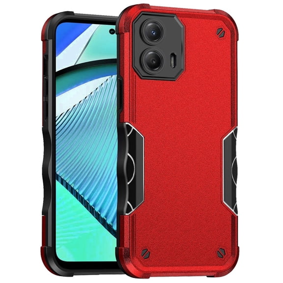 Designed for Motorola Moto G Power 5G 2024 Back Hybrid Slim Fit Thin Lightweight Hard PC Bumper Frame 2in1 Shockproof Armor Protection Phone Case Cover [Red]