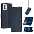 thumbnail image 1 of Designed for Motorola Moto G Power 5G 2024 Case Wallet, Men Women Flip Folio Cover with PU Leather Stand Credit Card Holders Slots Wrist Strap Soft TPU Inner Phone Case for G Power 5G 2024, Darkblue, 1 of 8