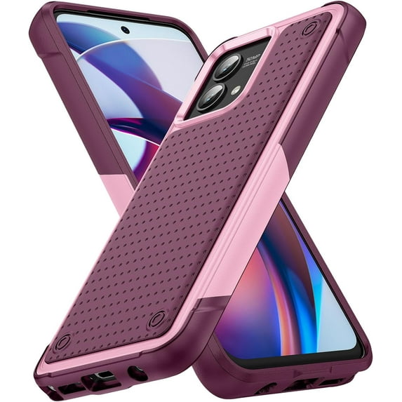Designed for Motorola Moto G Stylus 5G 2023 Case 2 in 1 Gift Militay Grade Drop Protective Cover Shockproof Case for Moto G Stylus 5G 2023 Phone Case for Women Men Boy Girl (Pink+Rose Red)