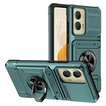 Designed for Motorola Moto G Stylus 5G 2023 Case Hidden with Card Holder & 360 Ring Stand/Kickstand, Hard PC   Soft TPU [Drop Protection] Heavy Duty Rugged Protective Cover, Green