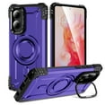 thumbnail image 1 of Designed for Motorola Moto G Stylus 5G 2024 Armor Case with Camera Cover Stand, Shockproof Protection, Support Magnetic Wireless Charger Rugged Cover, Support Car Magnetic Holder - Purple, 1 of 7