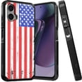 thumbnail image 1 of Designed for Motorola Moto G Stylus 5G 2024 Fashion Graphic Design Pattern PC + TPU 2in1 Tough Strong Hybrid Shockproof Armor Frame Phone Case Cover [USA Flag], 1 of 9
