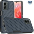 thumbnail image 1 of Designed for Motorola Moto G Stylus 5G 2024 Premium Design Hybrid lined Shockproof Rugged Textured 2in1 Silicone TPU Non Slip Tough Phone Case Cover [Blue], 1 of 12