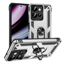 Designed for Motorola Moto G Stylus 5G 2025 Case, Military Grade Protective Phone Case Cover with Enhanced Metal Ring Kickstand [Support Magnet Car Mount] for Moto G Stylus 5G 2025, Silver