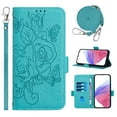 thumbnail image 1 of Designed for Motorola Moto G Stylus 5G 2025 Case Wallet, Women Flip Folio Cover with Embossed PU Leather Stand Credit Card Holders Slots Wrist Strap + Shoulder Strap Phone Case, RFID Blocking, Blue, 1 of 9