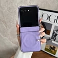 thumbnail image 1 of Designed for Motorola Razr 2024/2025 Case Magnetic with Hinge Protection [Support Wireless Charging] PU Leather Hard Bumper Shockproof Cover Case for Motorola Razr 2024/2025 Women Men, Purple, 1 of 11
