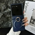 thumbnail image 1 of Designed for Motorola Razr+ 2024/2025 Magnetic Phone Case,360°Rotatable Finger Ring Kickstand,Compatible with Mag-safe,PU Leather Shockproof Durable Anti-Scratch Phone Case,Blue, 1 of 17