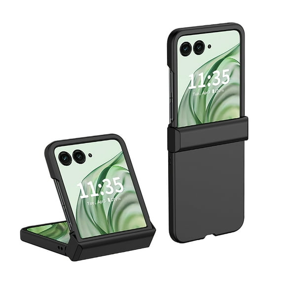 Designed for Motorola Razr+ 2024 Case with Hinge Protection, Slim and Thin Full Protective Shockproof Phone Cover Case for Motorola Razr+ 2024 - Black